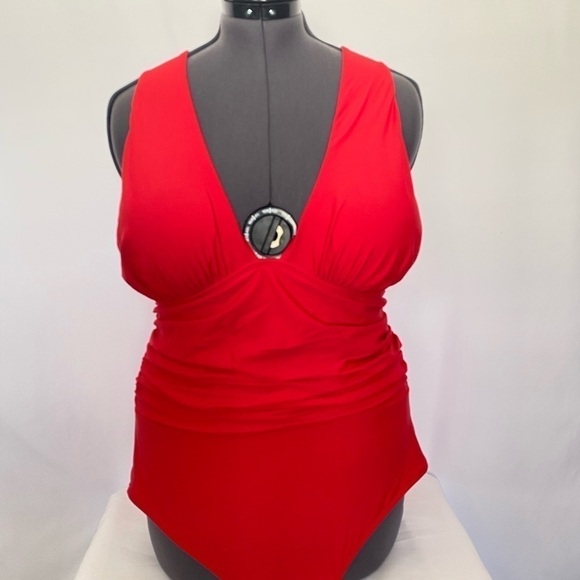 One Piece Red Bathing Suit - Picture 1 of 11